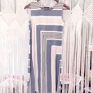 Miik Athena reversible striped shift dress sand melange colour XS